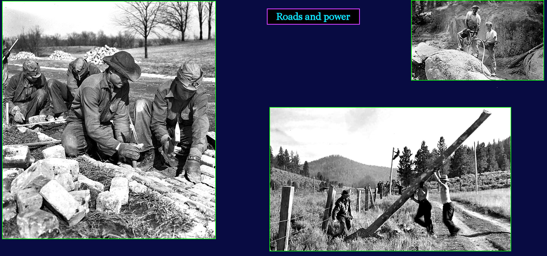 CCC roads and power lines, 1930s